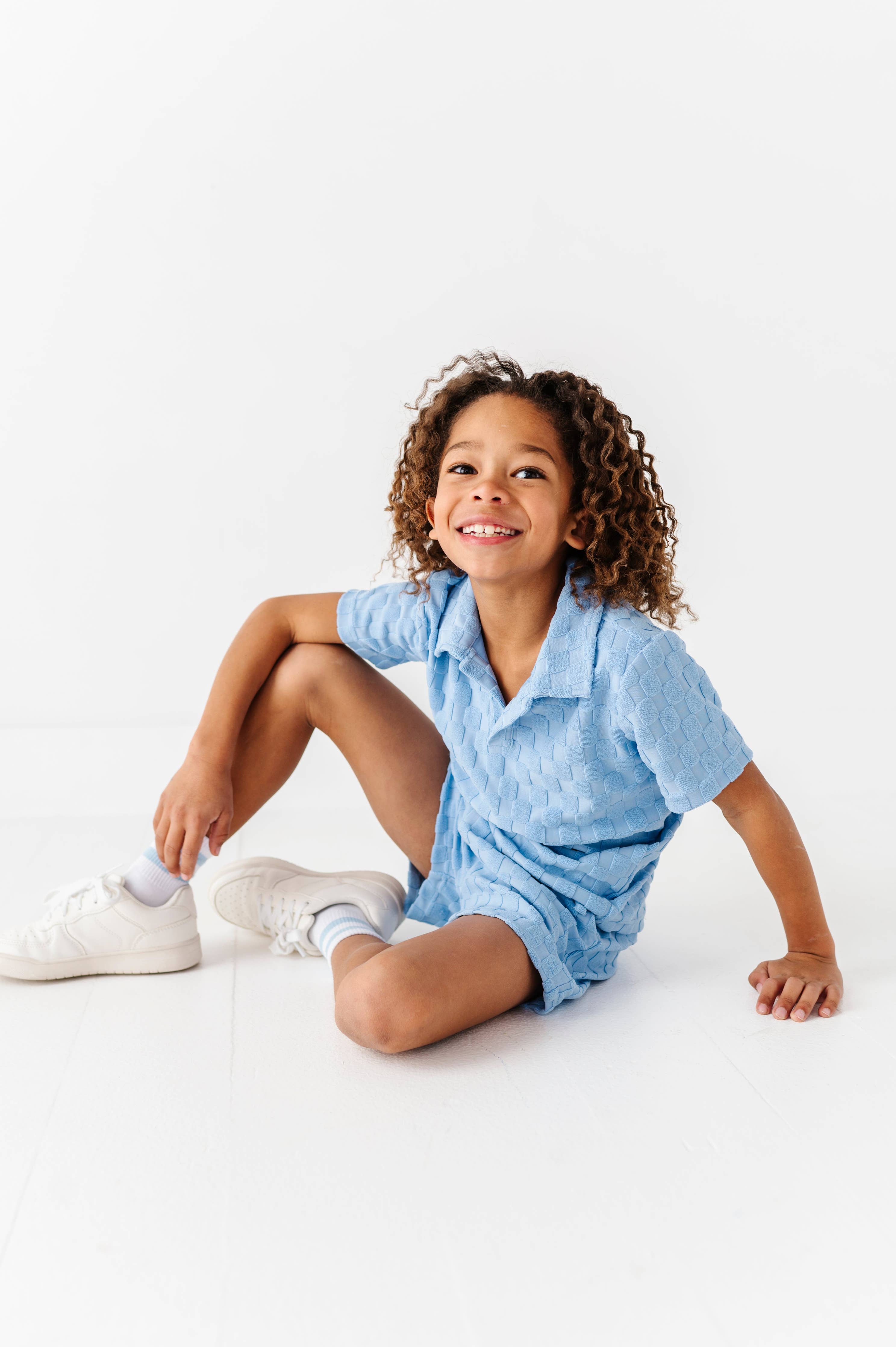 Coastal Blue | BOYS TERRY CHECK SET - COMING SOON!